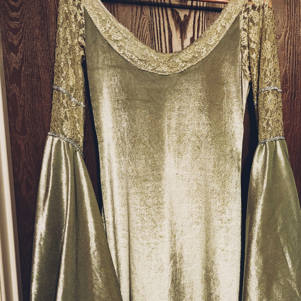 Official Lord Of The Rings Arwen Costume. Green Elf Renn Faire Dress Gown